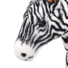 Vidaxl Stoječa plišasta zebra črna in bela XXL