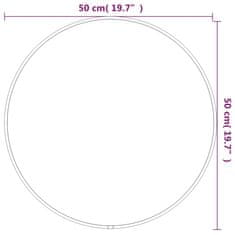 Vidaxl Stensko ogledalo črno Ø 50 cm okroglo