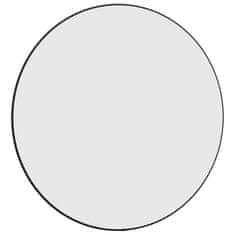 Vidaxl Stensko ogledalo črno Ø 60 cm okroglo