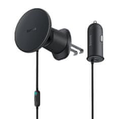 BASEUS magnetni nosilec za avto cw01 za rešetko s polnilnikom usb-c, 15w + 25w (črn)
