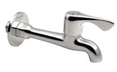 AQUALINE Stenski ventil 1/2", dolgi, sijajni krom.