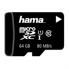 Hama microSDXC 64 GB Class 10 UHS-I 80 MB/s + adapter/mobilni telefon