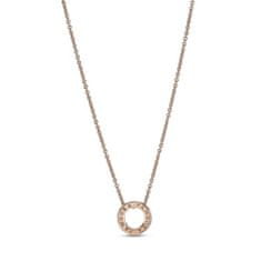 Pandora Ogrlica z obeskom iz rožnatega brona 387436C01-45 (verižica, obesek)