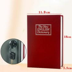 Dexxer Kasetna kovinska knjiga sef za gotovino s ključem rdeča