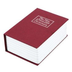 Dexxer Kasetna kovinska knjiga sef za gotovino s ključem rdeča