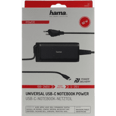 Hama Napajalnik USB-C, Power Delivery, 5-20 V, 92 W