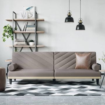 Vidaxl vidaXL Kavč z ležiščem in nasloni za roke, taupe, oblazinjen s tkanino