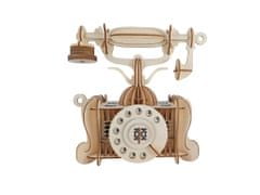 Woodcraft Lesena 3D sestavljanka Stari telefon