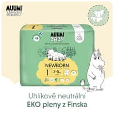 MUUMI BABY 1 Newborn 2-5 kg (75 kosov), mesečni paket eko plenic
