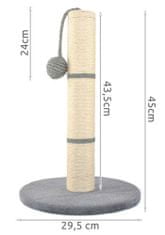 Purlov Praskalnik za mačke - siv 45cm
