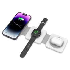 Tech-protect A24 3in1 brezžični polnilnik za mobitel / Apple Watch, bela