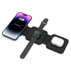 Tech-protect A24 3in1 brezžični polnilnik za mobitel / Apple Watch, črna