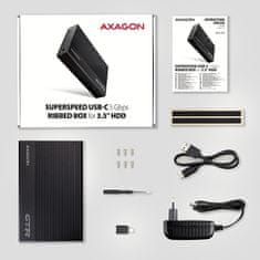 AXAGON EE35-GTR, USB-C 5Gb/s - SATA 6G 3,5" RIBBED škatla, črna