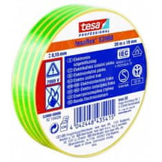 Tesa PVC električni trak 53988, IEC, 20 m x 19 mm, rumeno-zelen