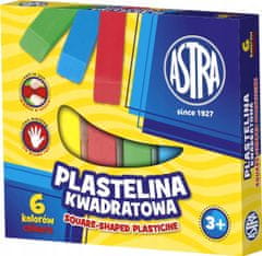 Astra Kvadratni plastelin za otroke, 6 barv