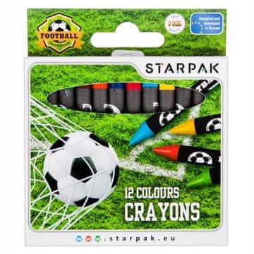 STARPAK Voščene barvice, 12 barv, nogomet