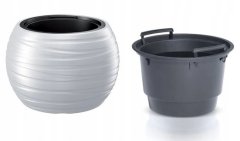 shumee Okrogel bel cvetlični lonec Maze z vložkom 43,6 cm
