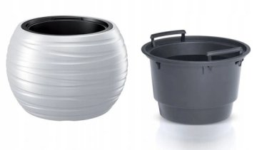 shumee Okrogel bel cvetlični lonec Maze z vložkom 43,6 cm