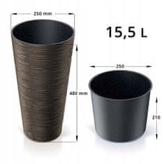 shumee Rjav plastični lonec z vložkom Furu okrogel 25 cm