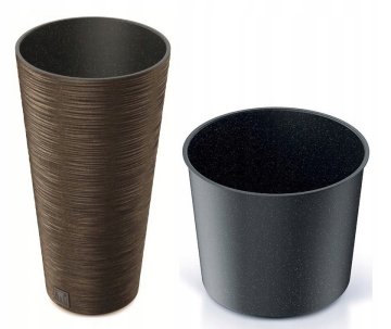 shumee Rjav plastični lonec z vložkom Furu okrogel 25 cm