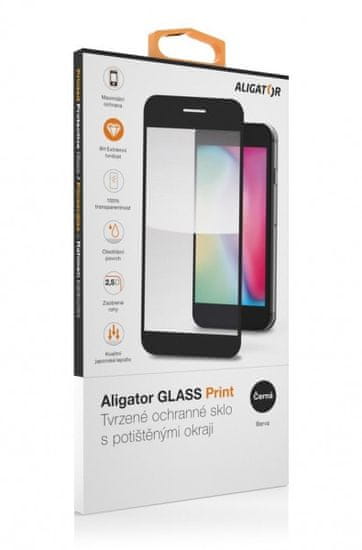 Aligator zaščitno kaljeno steklo GLASS PRINT, Xiaomi 12T, črno, lepilo za celoten zaslon