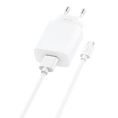 Foneng EU28 omrežni polnilnik, 1xUSB, QC 3.0 + USB Micro kabel