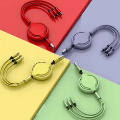 CO2 3V1 NAVIT USB-C KABEL ZA IPHONE MICRO USB TIP C POLNILEC PLOŠČAT 1M
