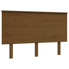 Vidaxl Posteljni okvir z vzglavjem medeno rjav 140x200 cm trden les