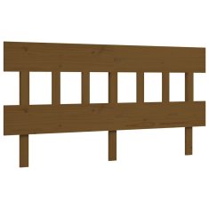 Vidaxl Posteljni okvir z vzglavjem medeno rjav 160x200 cm trden les