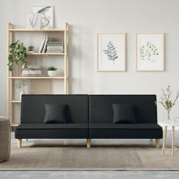 Vidaxl vidaXL Zložljiv kavč z ležiščem, črne barve, oblazinjen s tkanino