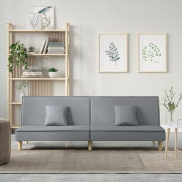 Vidaxl vidaXL Kavč z ležiščem, svetlo siv, oblazinjen s tkanino