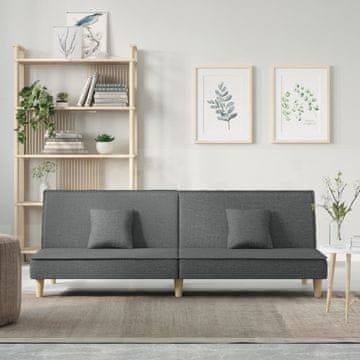 Vidaxl vidaXL Kavč z ležiščem, temno siv, oblazinjen s tkanino