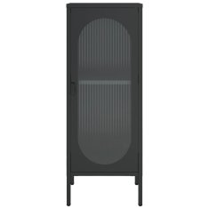 Vidaxl Komoda črna 40x35x105 cm steklo in jeklo