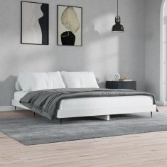 Vidaxl Posteljni okvir bel 160x200 cm inženirski les