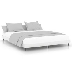 Vidaxl Posteljni okvir bel 160x200 cm inženirski les