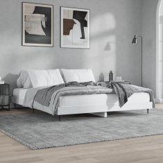 Vidaxl Posteljni okvir bel 160x200 cm inženirski les
