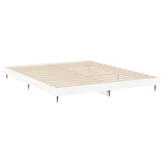 Vidaxl Posteljni okvir bel 160x200 cm inženirski les