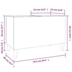 Vidaxl Omarica za gramofonske plošče betonsko siva 74,5x38x48 cm les