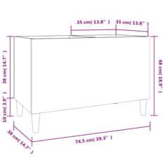 shumee Omarica za gramofonske plošče betonsko siva 74,5x38x48 cm les