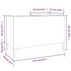 Vidaxl Omarica za gramofonske plošče dim. hrast 74,5x38x48 cm inž. les