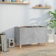 shumee Omarica za gramofonske plošče betonsko siva 74,5x38x48 cm les