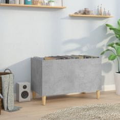 Vidaxl Omarica za gramofonske plošče betonsko siva 74,5x38x48 cm les