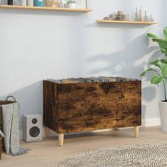 Vidaxl Omarica za gramofonske plošče dim. hrast 74,5x38x48 cm inž. les