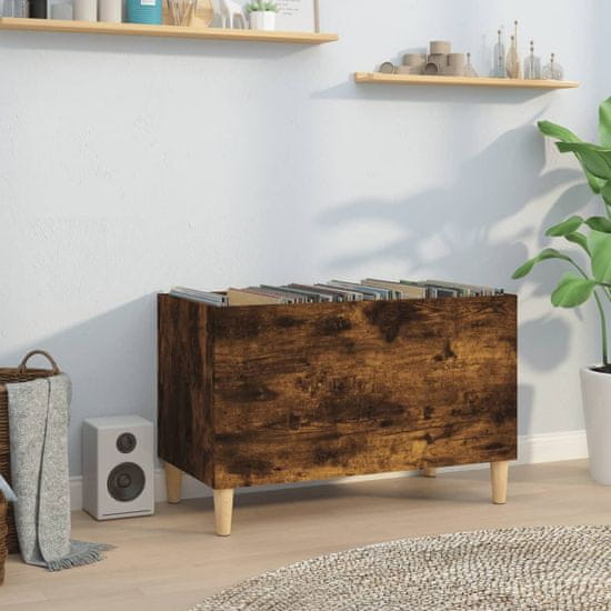 Vidaxl Omarica za gramofonske plošče dim. hrast 74,5x38x48 cm inž. les