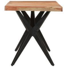 Vidaxl Jedilna miza črna 140x70x76 cm trdna akacija