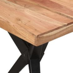 shumee Jedilna miza črna 140x70x76 cm trdna akacija