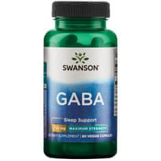 Swanson Maximum Strength GABA, 750 mg, 60 vegetarijanskih kapsul