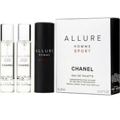Chanel Allure Homme Sport - EDT 20 ml (steklenička za ponovno polnjenje) + polnilo (2 x 20 ml) 60 ml