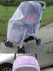 slomart Komarnik elastična mreža proti žuželkam za otroški voziček univerzalna 140cm bela
