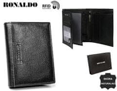 RONALDO Moška usnjena denarnica z varnostjo RFID Raseborg črna univerzalna